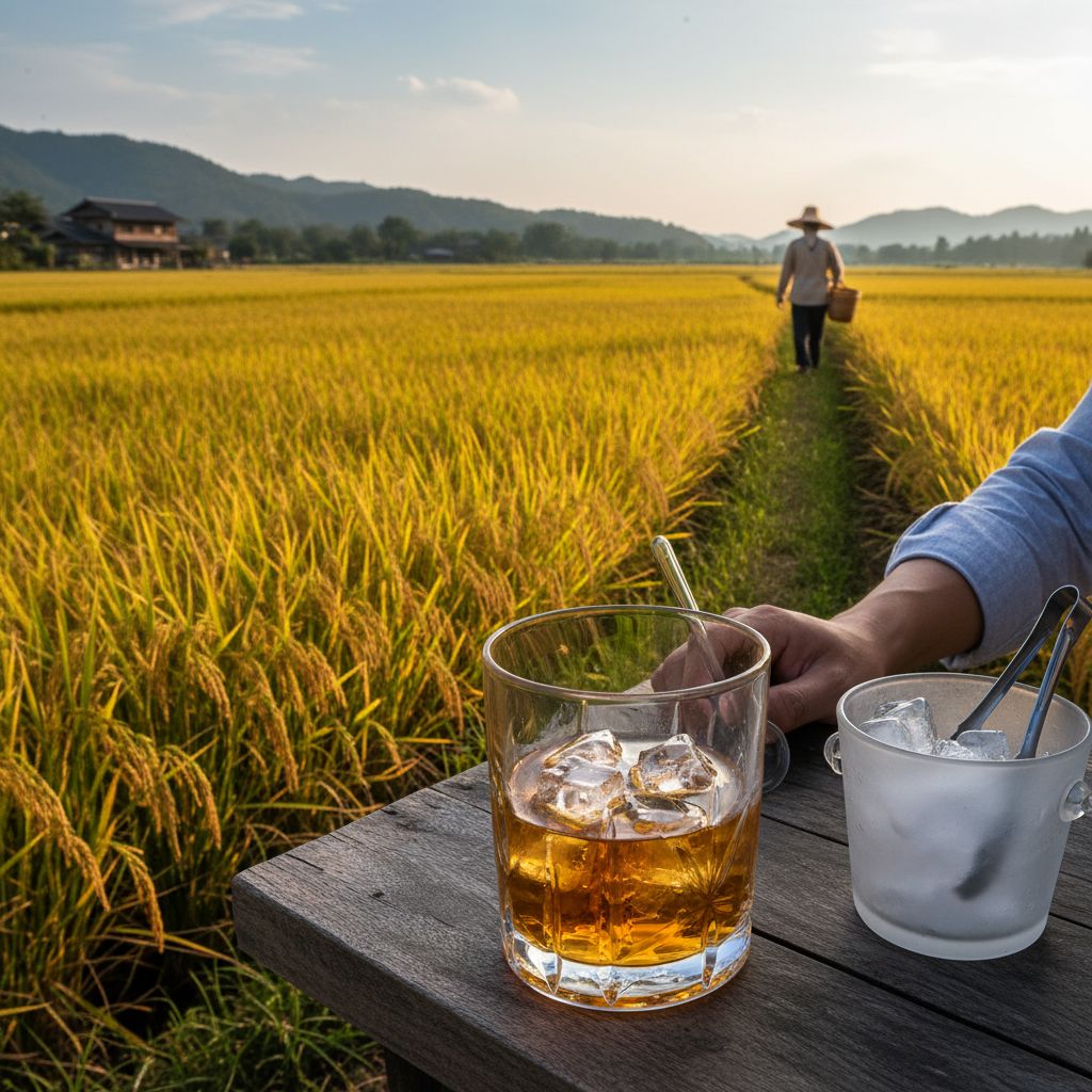 Cánh đồng lúa mùa gặt (biểu tượng cho sự thư giãn, tận hưởng)